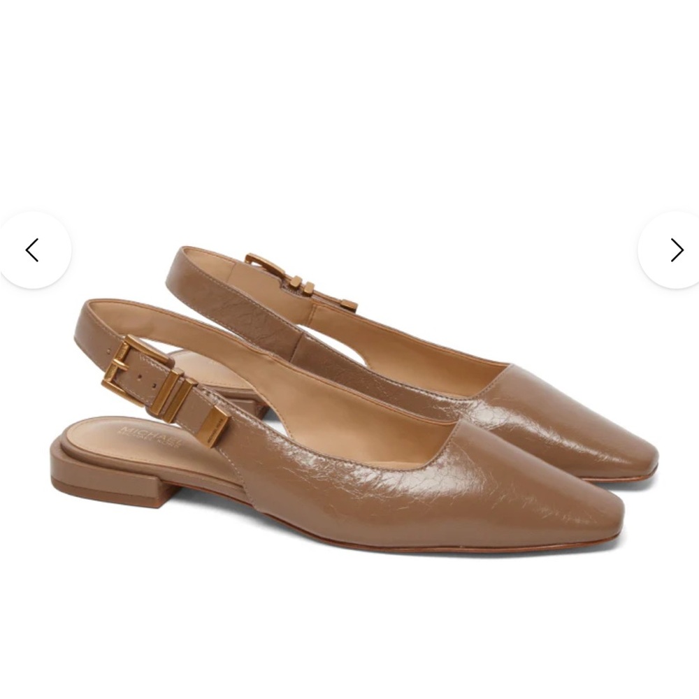 Michael Kors Tan Slingback Flats